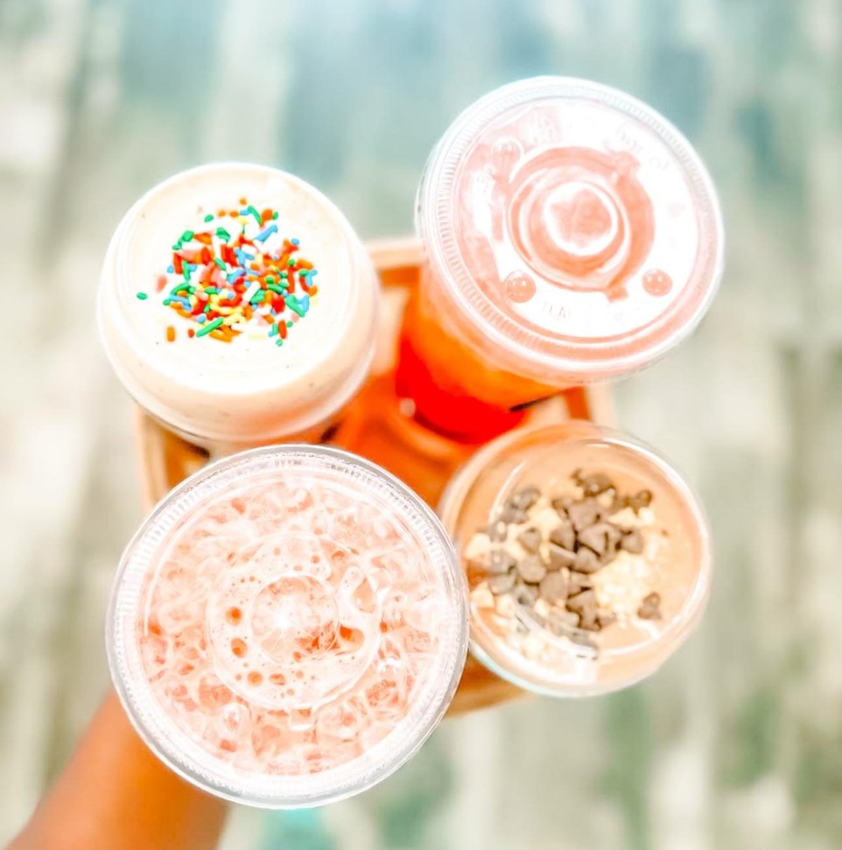 Flight of topped shakes